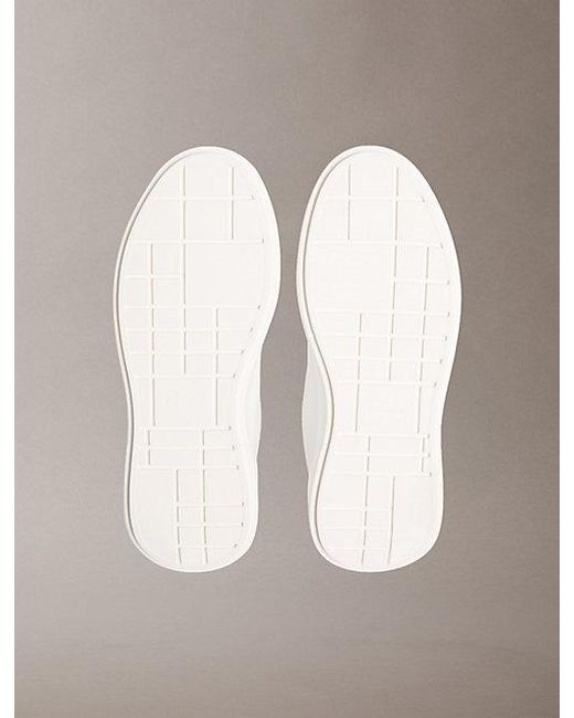 Calvin Klein Gray Leather Durable Traction Chunky Trainers