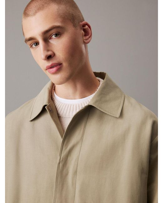 Calvin Klein Multicolor Cotton Nylon Mac Coat for men