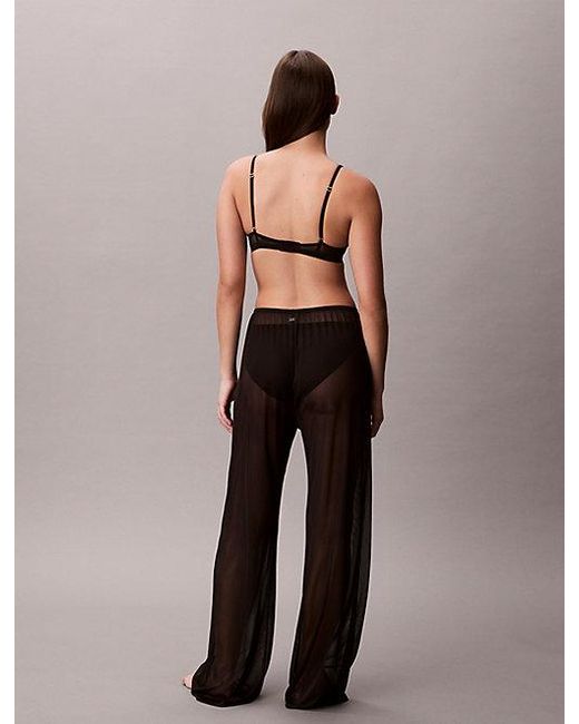 Calvin Klein Black Wide Leg Beach Pants