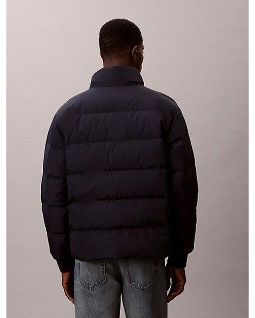 Calvin Klein Chenille Pufferjack Met Monogram in het Blue voor heren