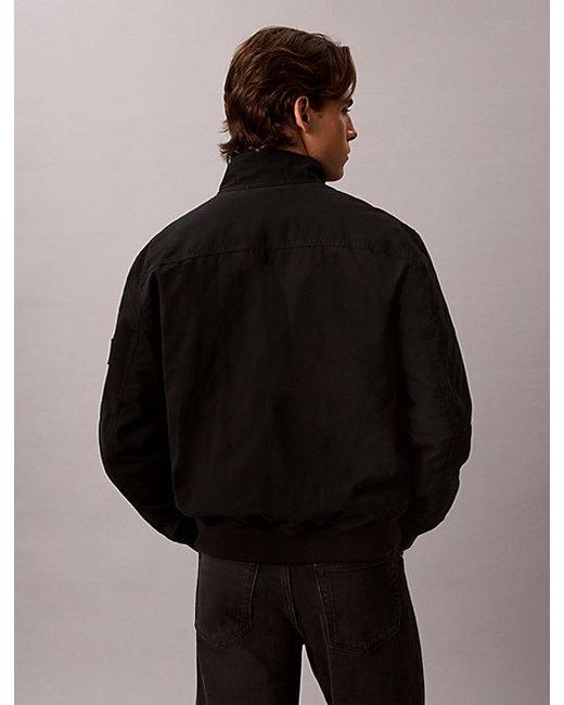 Calvin Klein Black Jeans Cotton Canvas Harrington Jacket for men