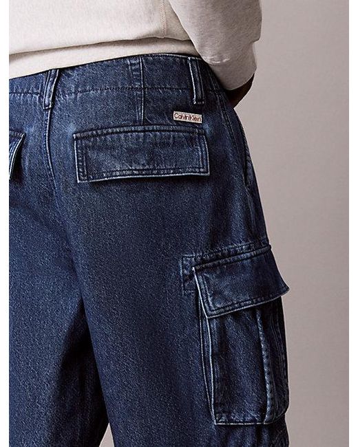 Calvin Klein Blue Jeans 90S Denim Cargo Shorts for men