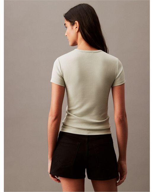Calvin Klein Gray Cotton Contour Rib T-shirt
