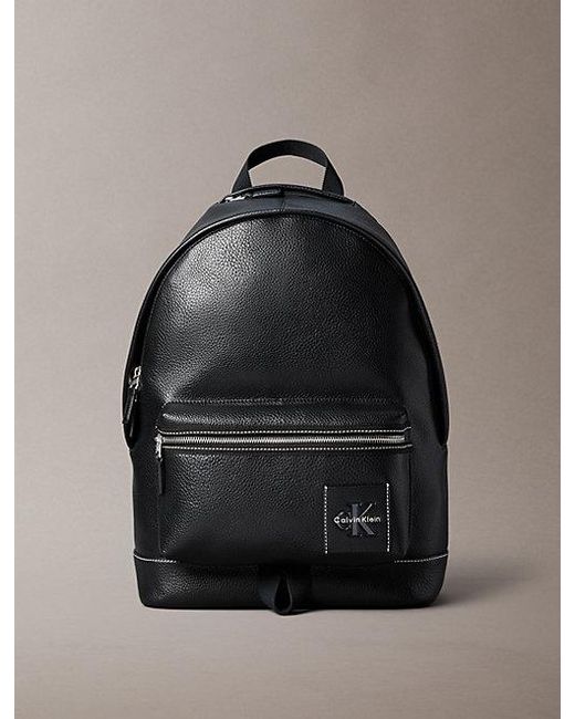 Calvin Klein Gray Pebbled Signature Logo Trolley Backpack for men