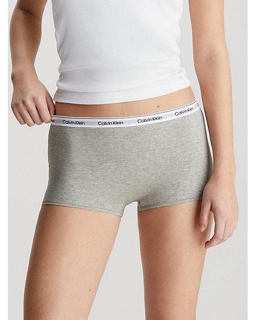 Calvin Klein Gray Boy Shorts Icon Logo