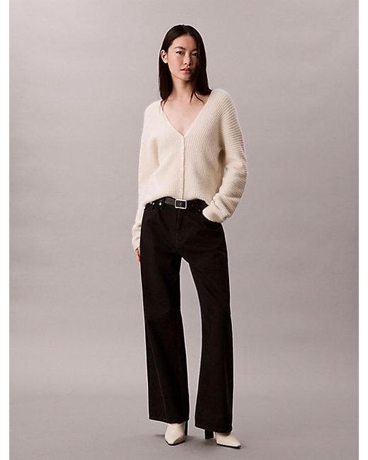 Calvin Klein Natural Alpaca Blend Cardigan Jumper