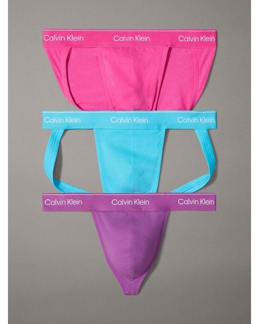 Lot De 3 Slip String Et String Homme Calvin Klein pour homme en coloris Rose Lyst