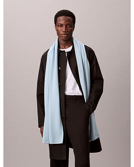 Calvin Klein Blue Signature Logo Scarf for men