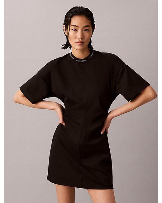 Calvin Klein Brown Jeans Milano Jersey Draped T-Shirt Dress