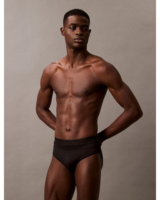 Calvin Klein Brown Double Waistband Swim Briefs for men