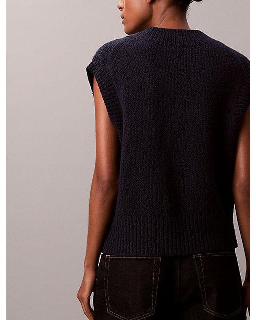 Calvin Klein Black Jeans Wool Boucle Relaxed Vest
