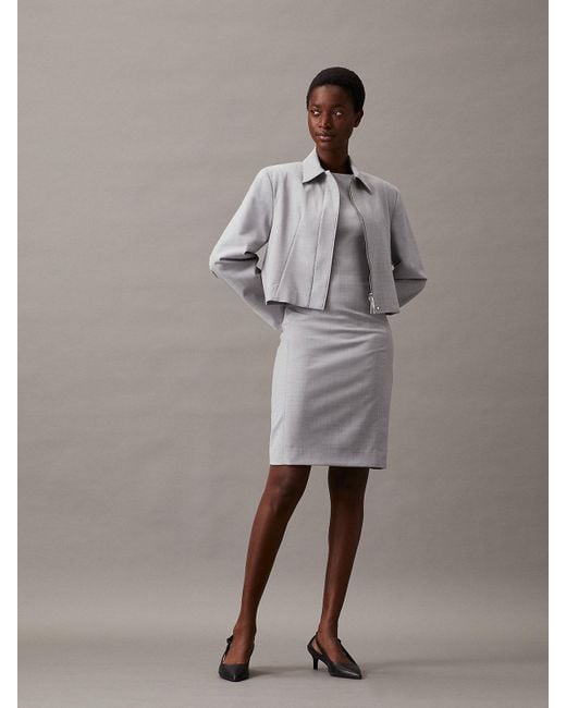 Calvin Klein Brown Slim Wool Blend Shift Dress