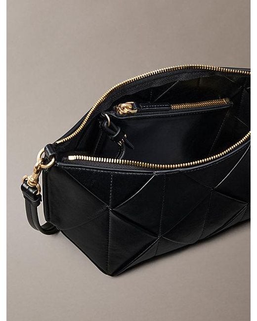 Calvin Klein Gray Woven Emblem Shoulder Bag