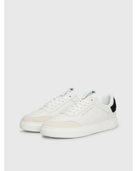 Calvin Klein Leren Sneakers in het White voor heren