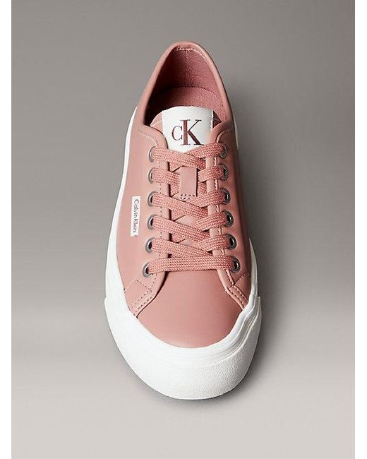 Calvin Klein Pink Leather Comfort Platform Trainers