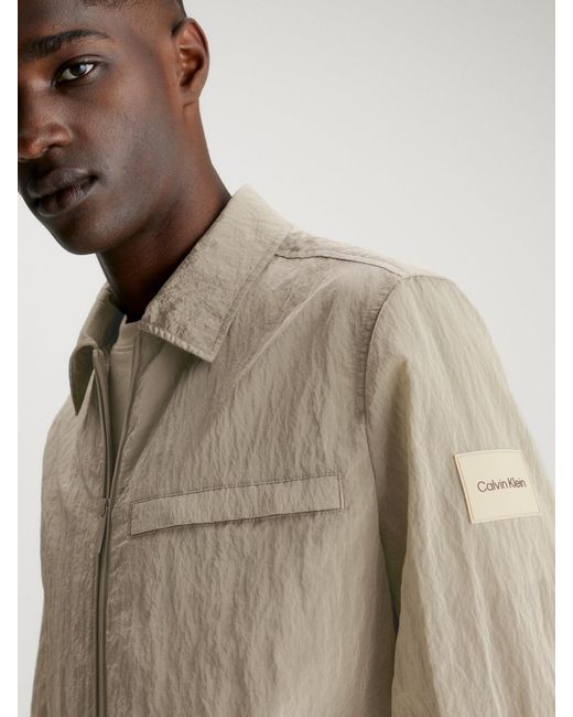 Calvin Klein Natural Crinkle Nylon Shirt Jacket for men