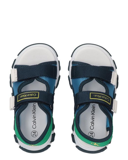 Calvin Klein Green Toddlers And Kids Velcro Sandals for men