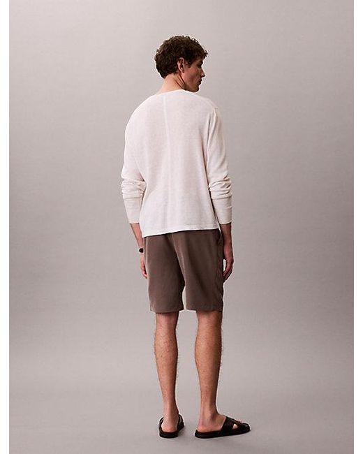 Calvin Klein Pink Soft Modal Drawstring Shorts for men