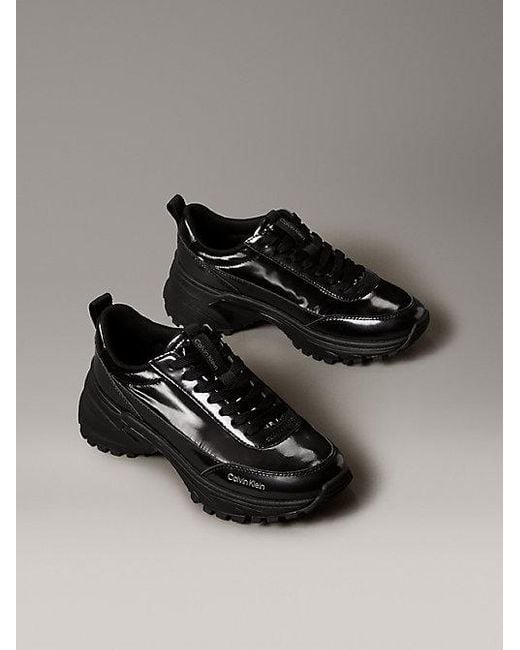 Calvin Klein Black Jeans Trailblazer Shine Runner Trainers