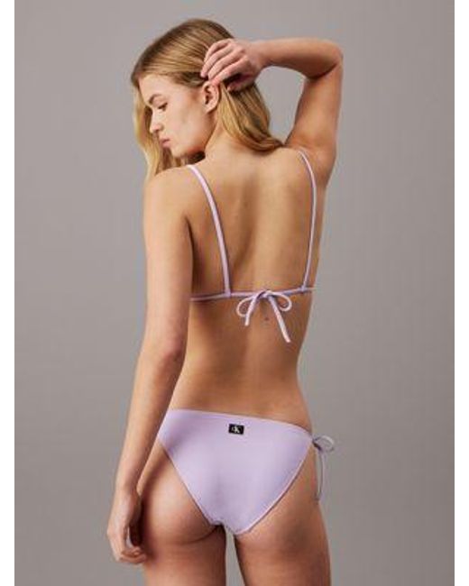 Calvin Klein Brown Triangel Bikini-Top - CK Monogram Texture