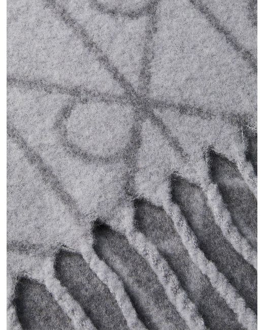 Calvin Klein Gray Warm Wool Blend Logo Scarf for men