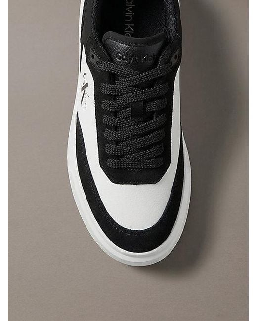Calvin Klein Metallic Suede And Leather Signature Trainers