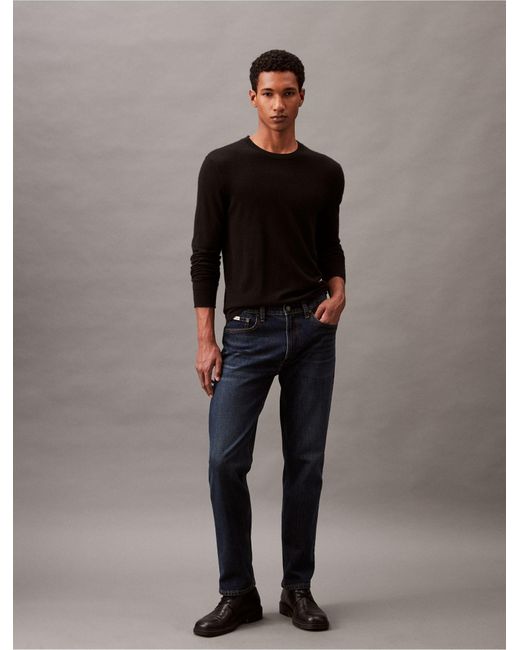 Calvin Klein Black Cashmere Crewneck Sweater for men