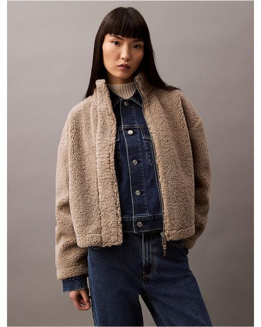 Calvin Klein Blue Calvin Klein Sherpa Jacket