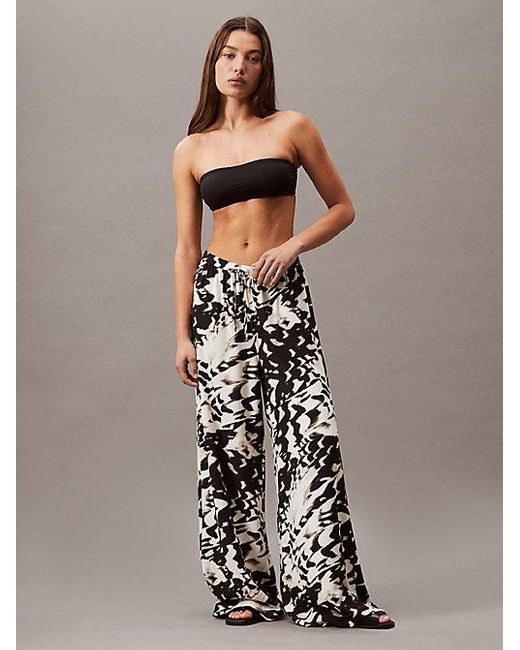 Calvin Klein Viscose Linnen Strandbroek in het White