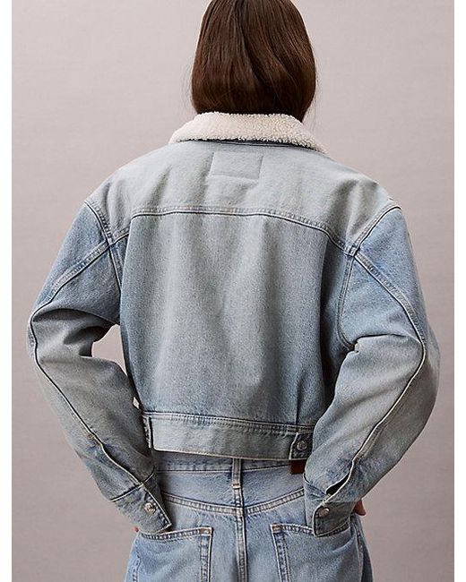 Calvin Klein Blue Jeans Sherpa Denim Jacket