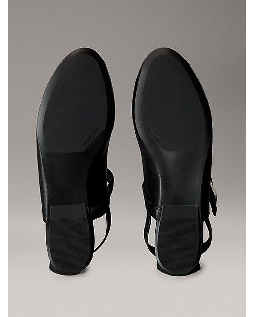 Calvin Klein Leren Ballerina's Met Airfit-Demping in het Gray
