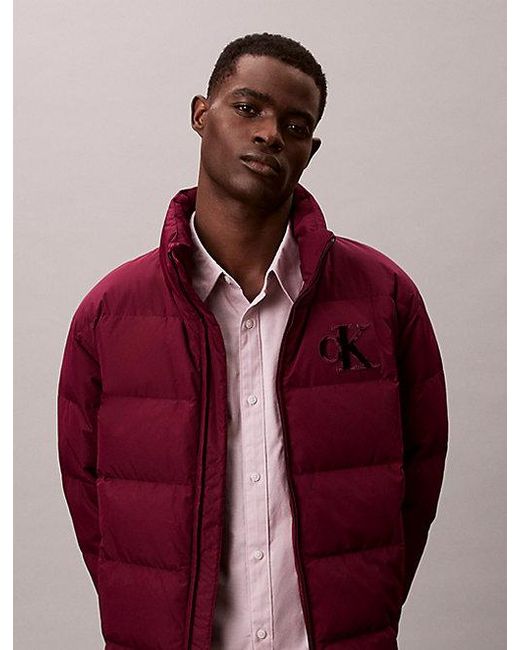 Calvin Klein Chenille Pufferjack Met Monogram in het Red voor heren