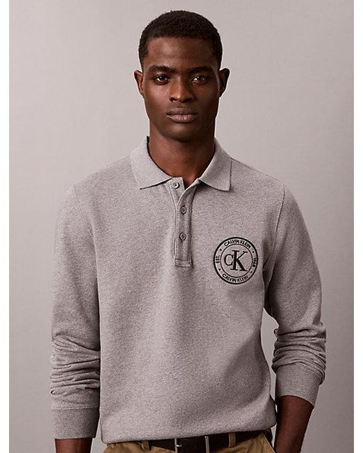 Calvin Klein Multicolor Jeans Embroidered Logo Polo Sweatshirt for men