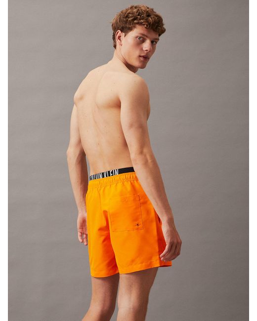 Calvin Klein Gray Double Waistband Swim Shorts - Intense Power for men