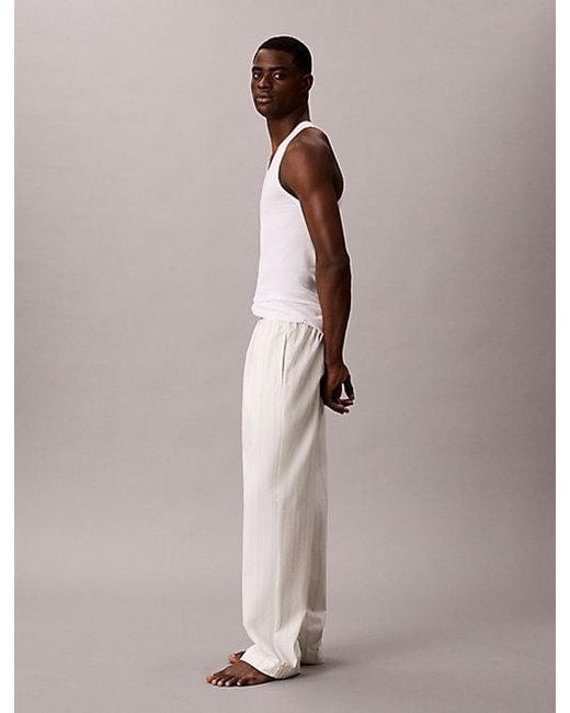 Calvin Klein Pink Pyjama Pants Cotton Poplin for men