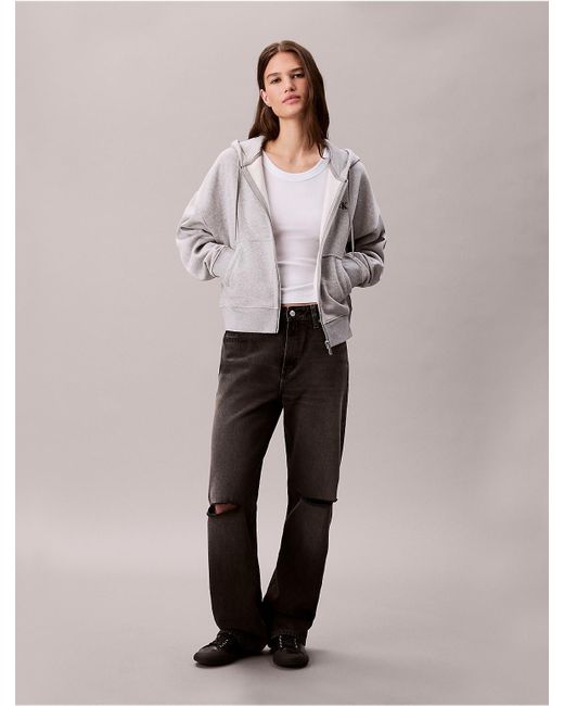 Calvin Klein Women's Natural Calvin Klein Archive Logo Fleece