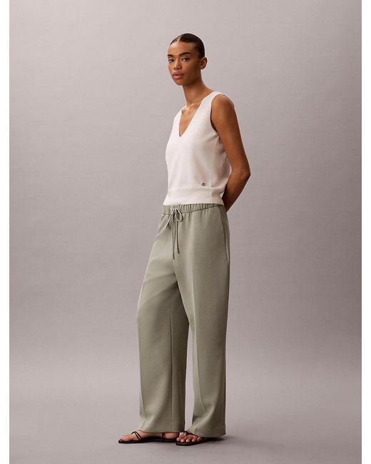 Calvin Klein Natural Soft Twill Drawstring Trousers