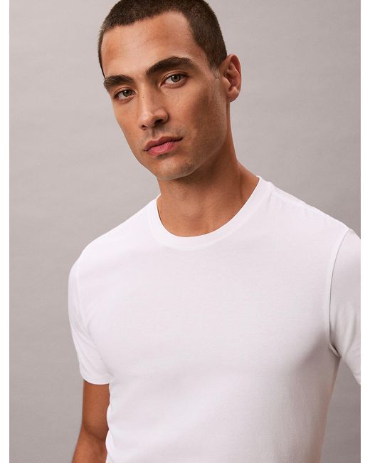 Lot De 3 T-Shirts Slims Calvin Klein pour homme en coloris White