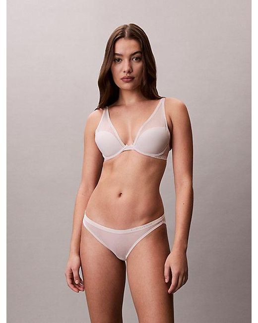Calvin Klein Multicolor Push Up Plunge Bra Minimalist Mesh