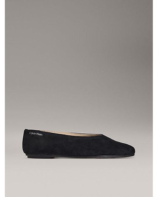 Calvin Klein Suède Ballerina's in het Gray