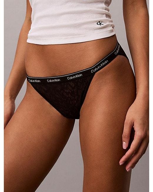 Calvin Klein Brown Bikini Briefs Icon Lace