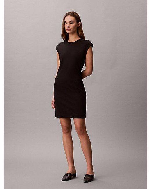 Calvin Klein Brown Ponte Mini Bodycon Dress