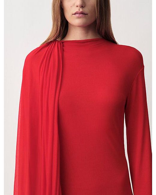 Calvin Klein Red Sara Draped Evening Dress
