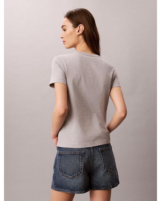 Calvin Klein Blue Soft Cotton Badge T-Shirt