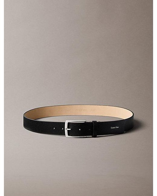 Calvin Klein Black Perforated Full Grain Leather Belt for men