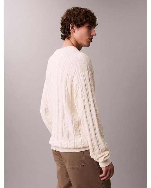 Calvin Klein Natural Allover Emblem Logo Relaxed Jumper for men