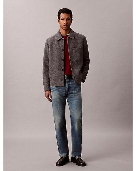 Calvin Klein Red Merino Wool Classic Jumper for men