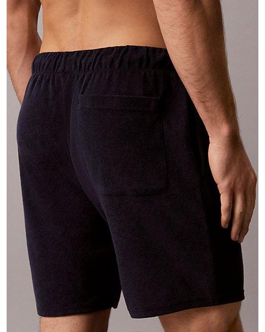 Calvin Klein Blue Long Drawstring Beach Shorts for men