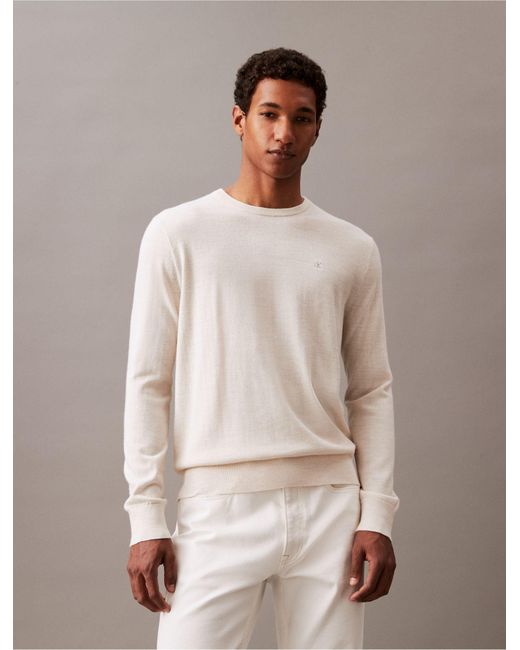 Calvin Klein Natural Extra Fine Merino Sweater for men