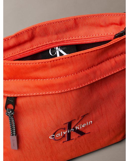 Calvin Klein Red Nylon Monogram Logo Flatpack for men